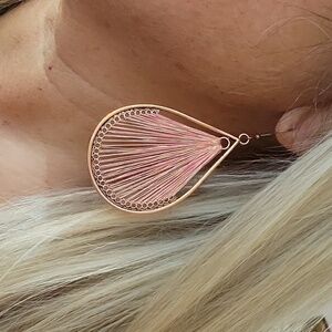 METALLIC SHIMMER STRING ART STYLE EARRINGS